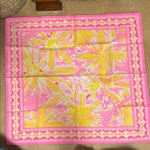 Lilly Pulitzer Pink and Yellow Graphic Scarf